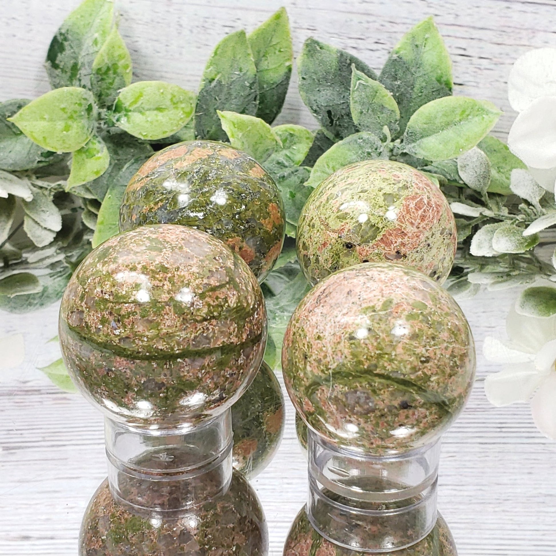 Unakite Spheres - Crystal Happenings