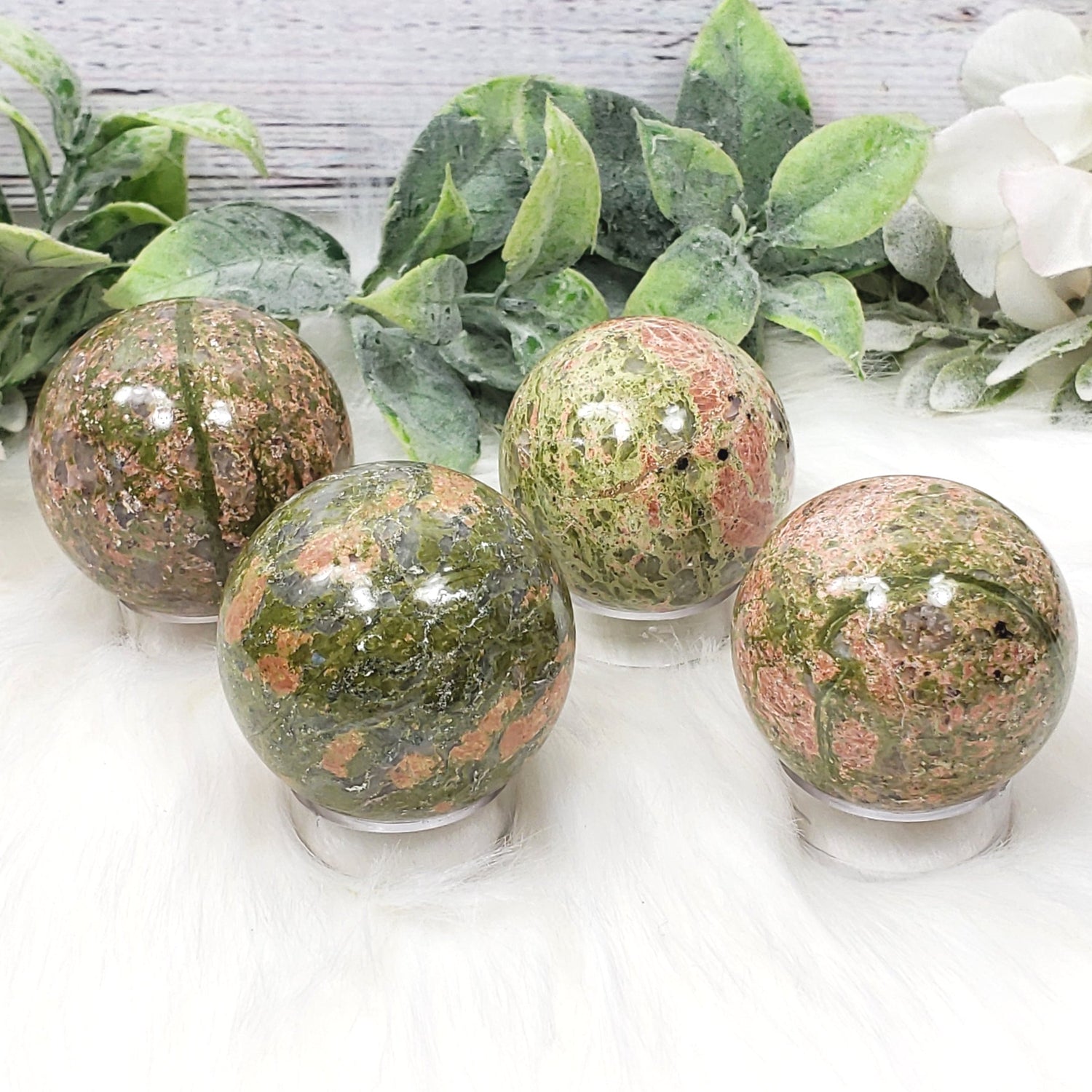 Unakite Spheres - Crystal Happenings