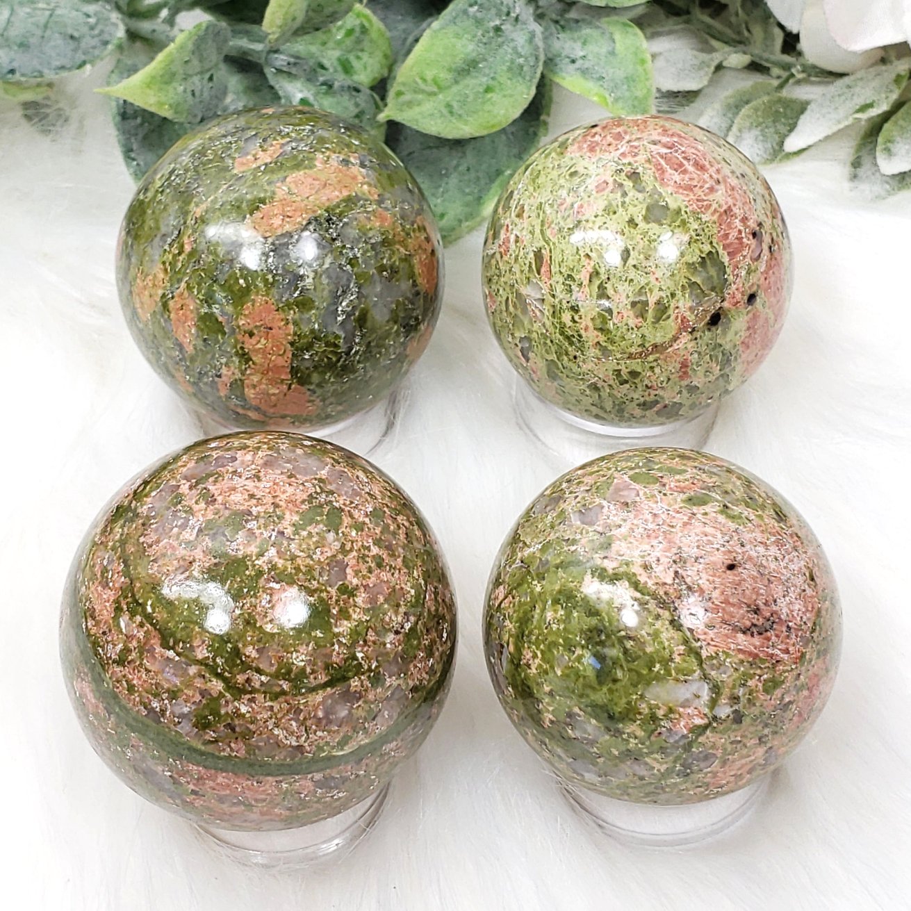 Unakite Spheres - Crystal Happenings