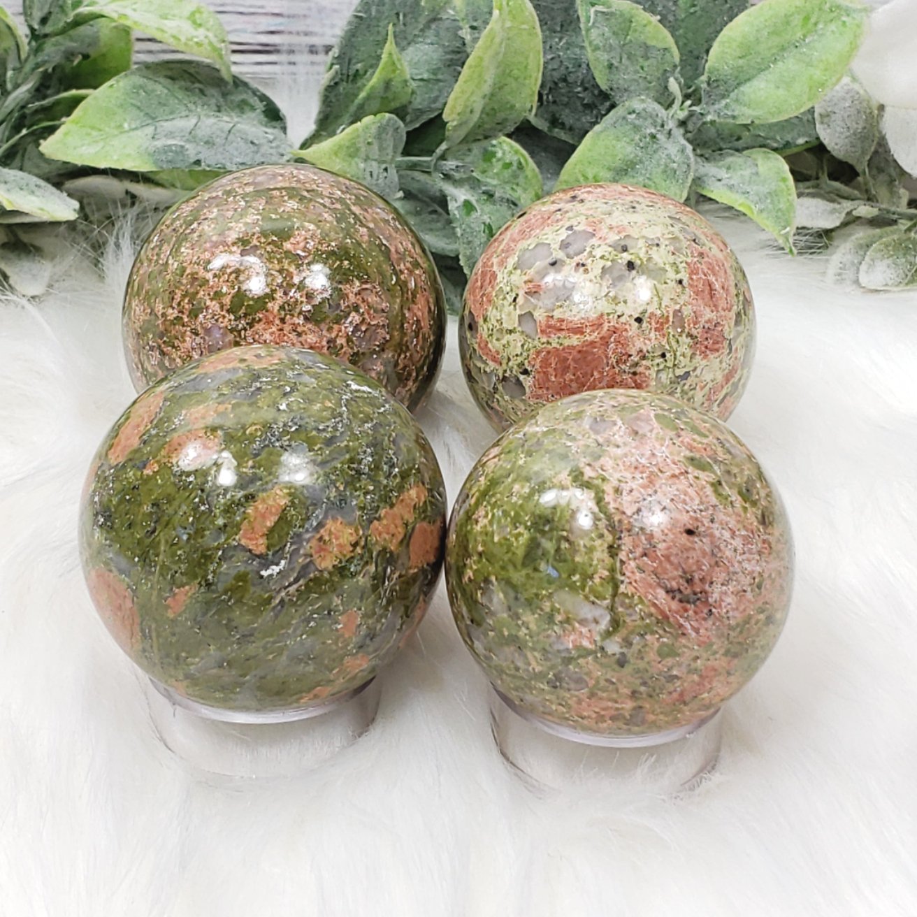 Unakite Spheres - Crystal Happenings
