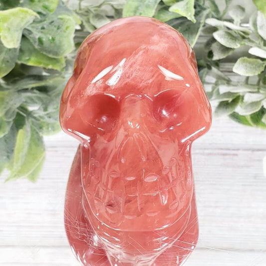 Cherry Quartz Skull VIDEO LISTING Large - Crystal Happenings