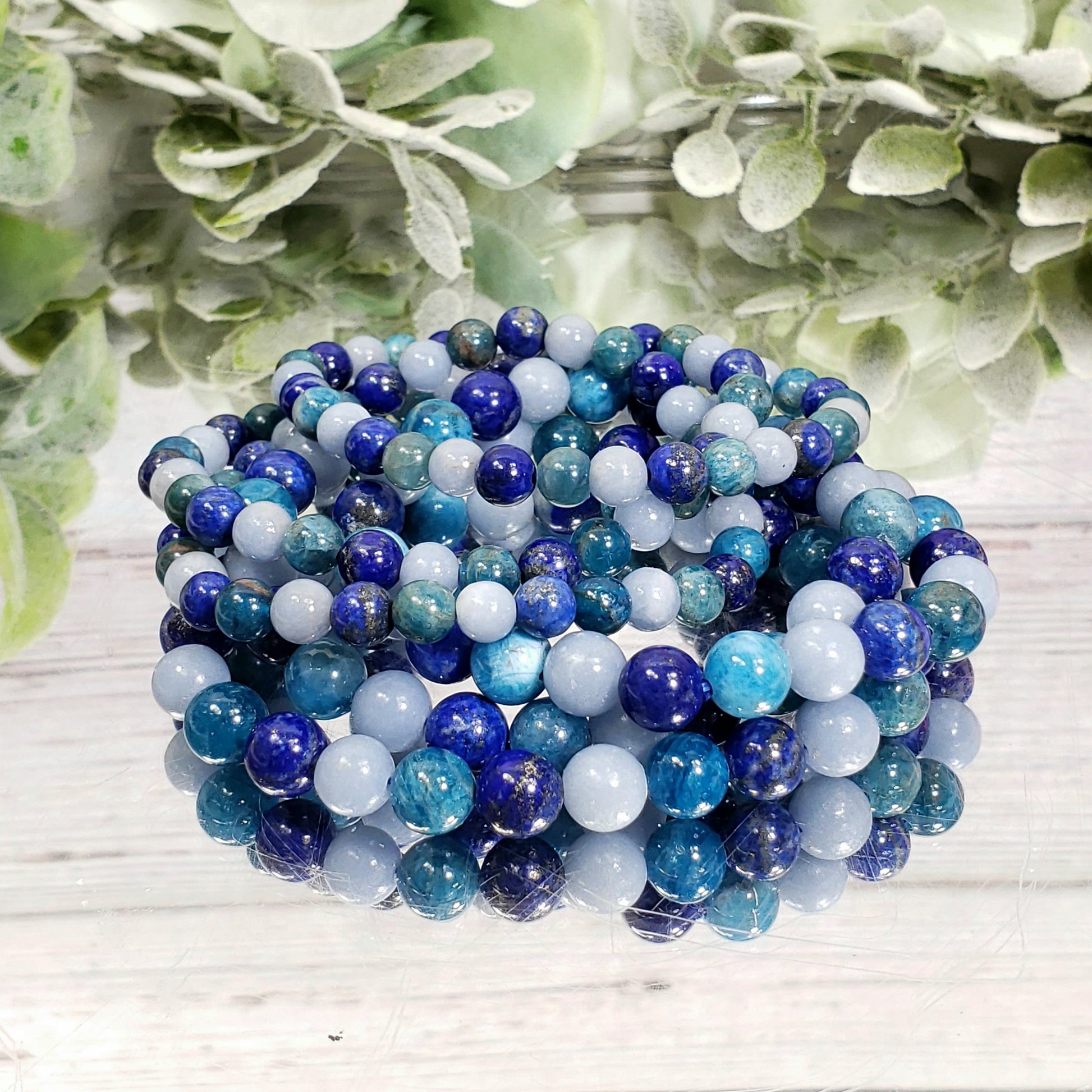 Throat Chakra Healing Bracelet 6mm or 8mm - Crystal Happenings