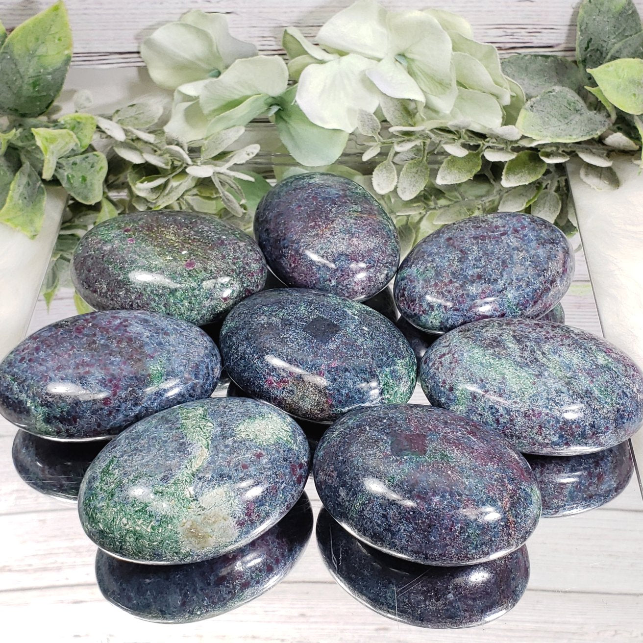 Ruby Fuchsite Kyanite Palm Stone - Crystal Happenings
