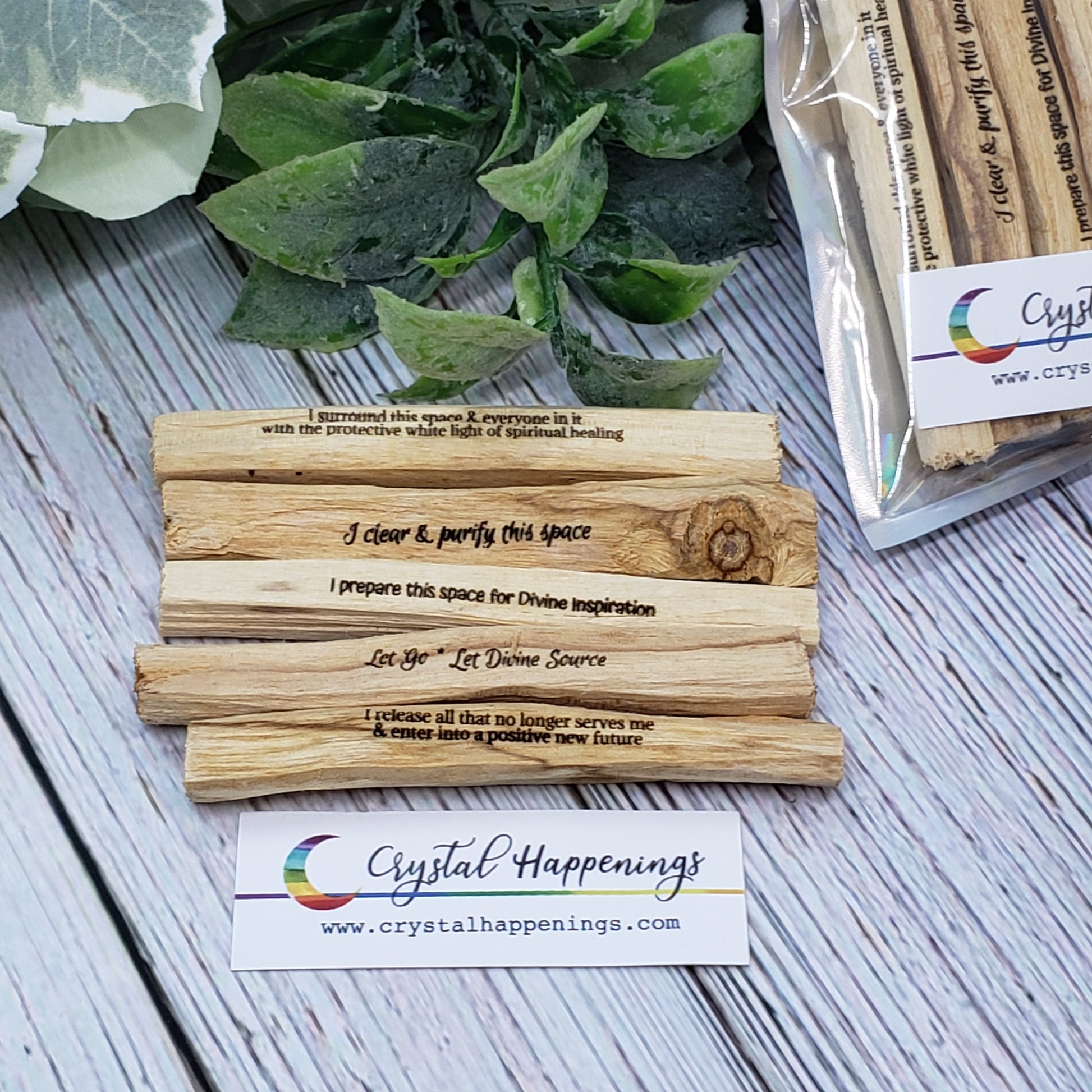 5 Palo Mantra Gift Set Open Package with front of description card 