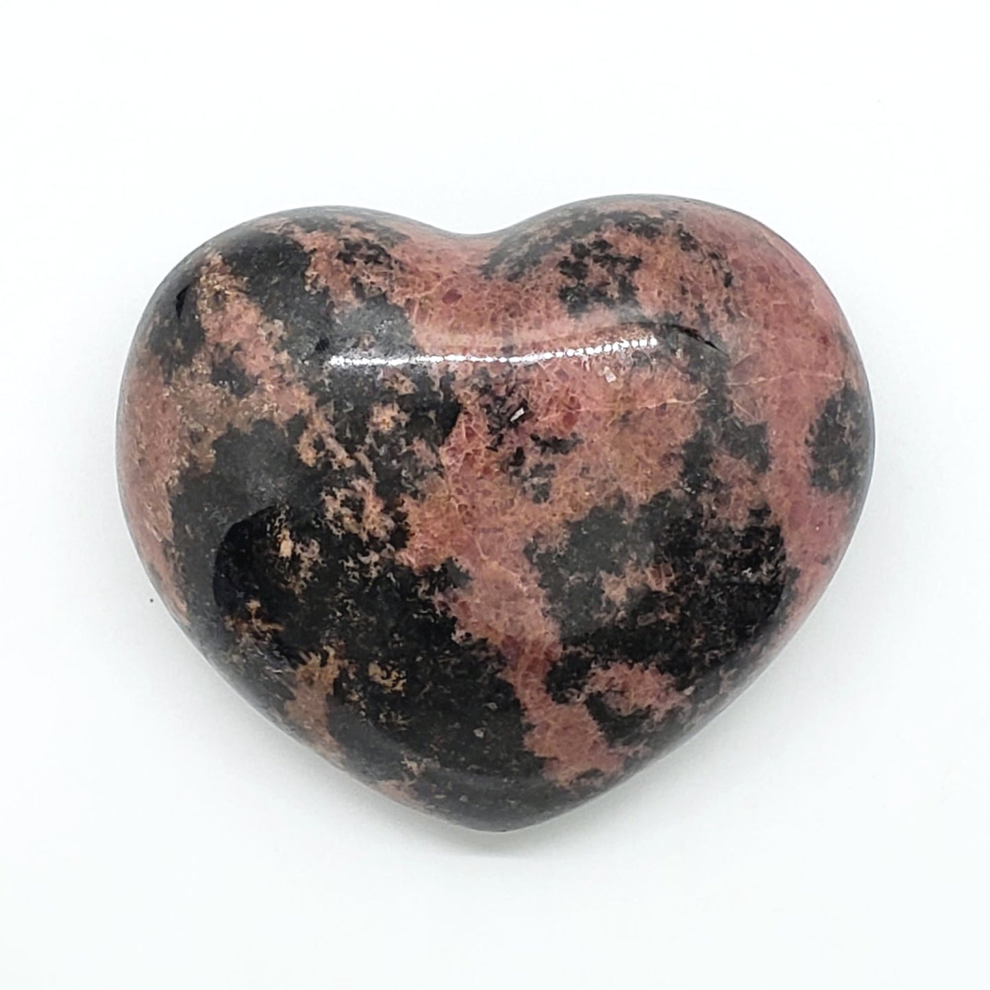 *Rhodonite Heart 85mm - Crystal Happenings