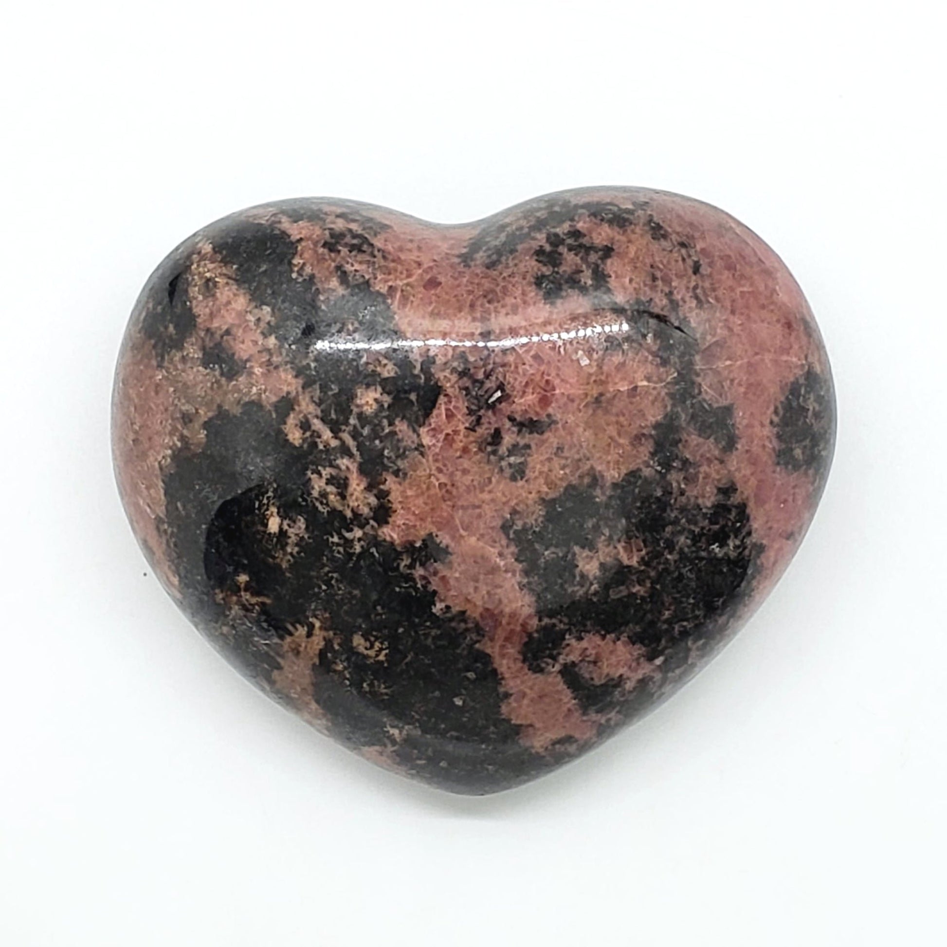 *Rhodonite Heart 85mm - Crystal Happenings
