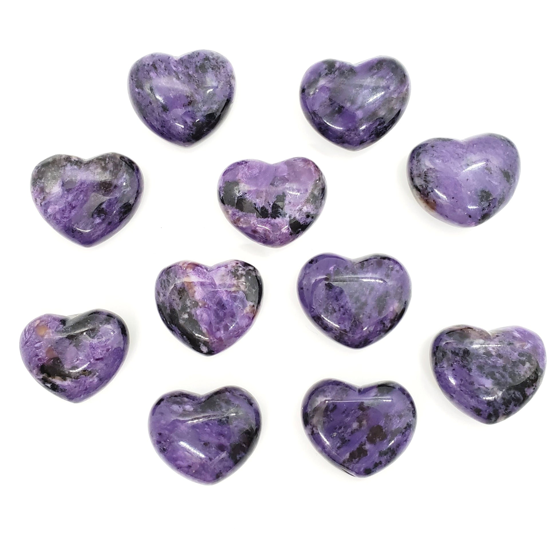 *Charoite 35mm Heart - Rare, High Quality - Crystal Happenings