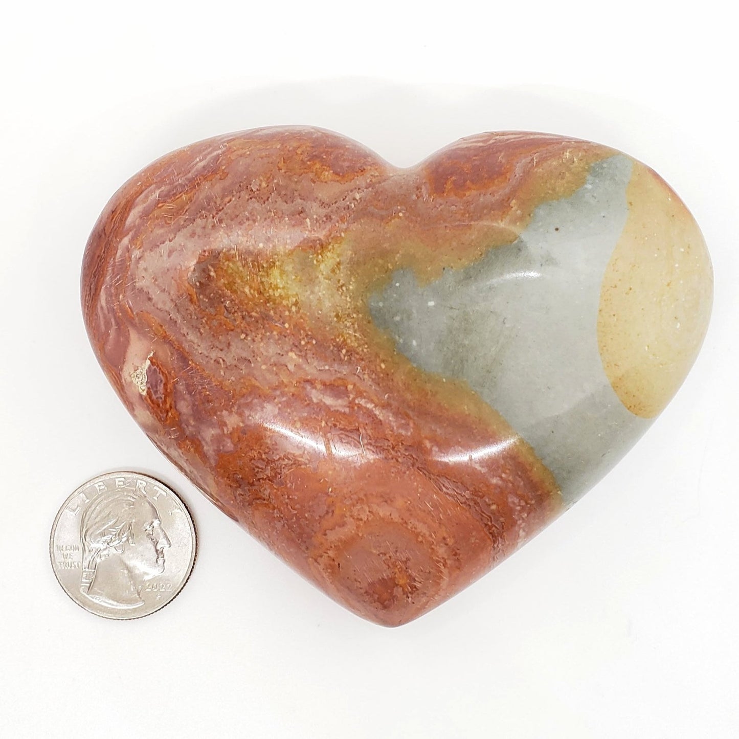 Polychrome Jasper 97mm Heart - Crystal Happenings