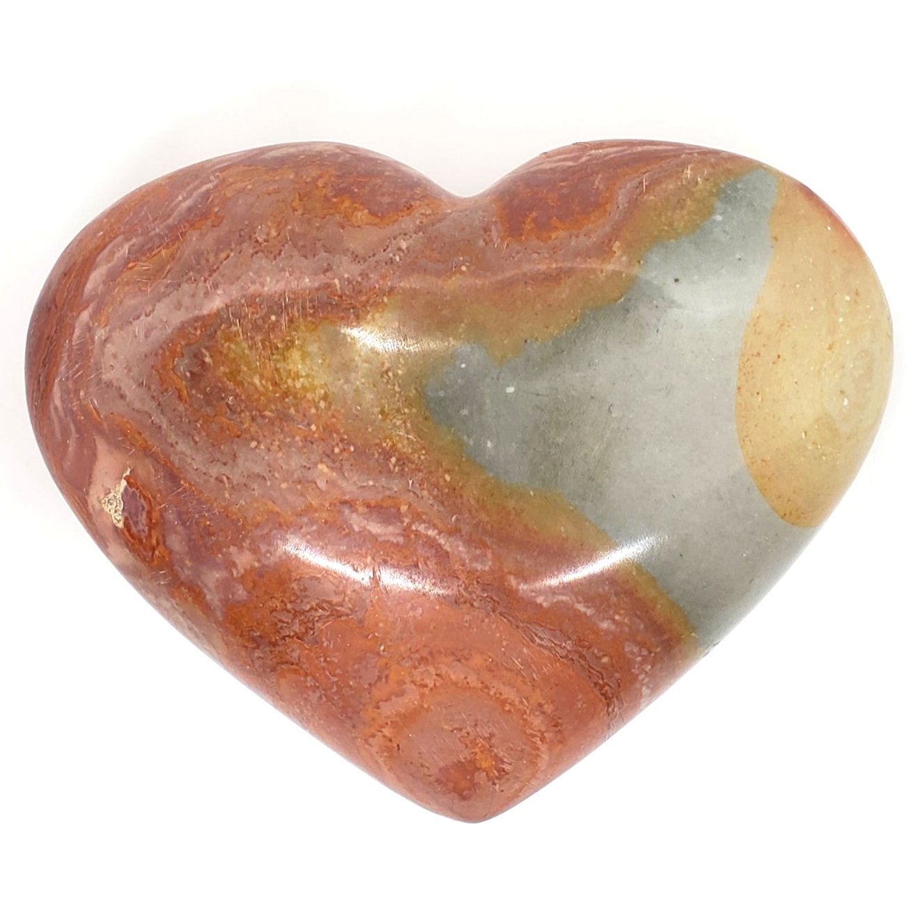 Polychrome Jasper 97mm Heart - Crystal Happenings