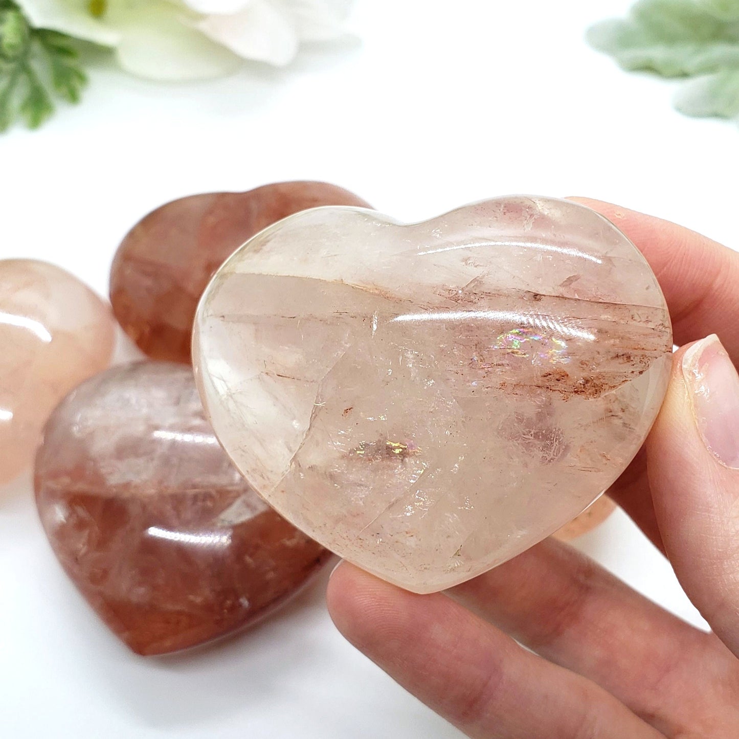 Fire Quartz Small Hearts (Hematoid Quartz) - Crystal Happenings