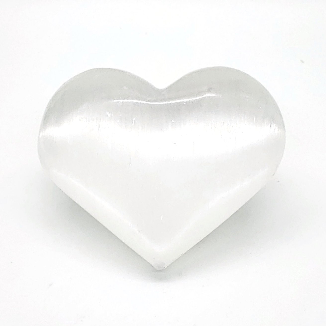Selenite Medium Puffed Heart - Crystal Happenings