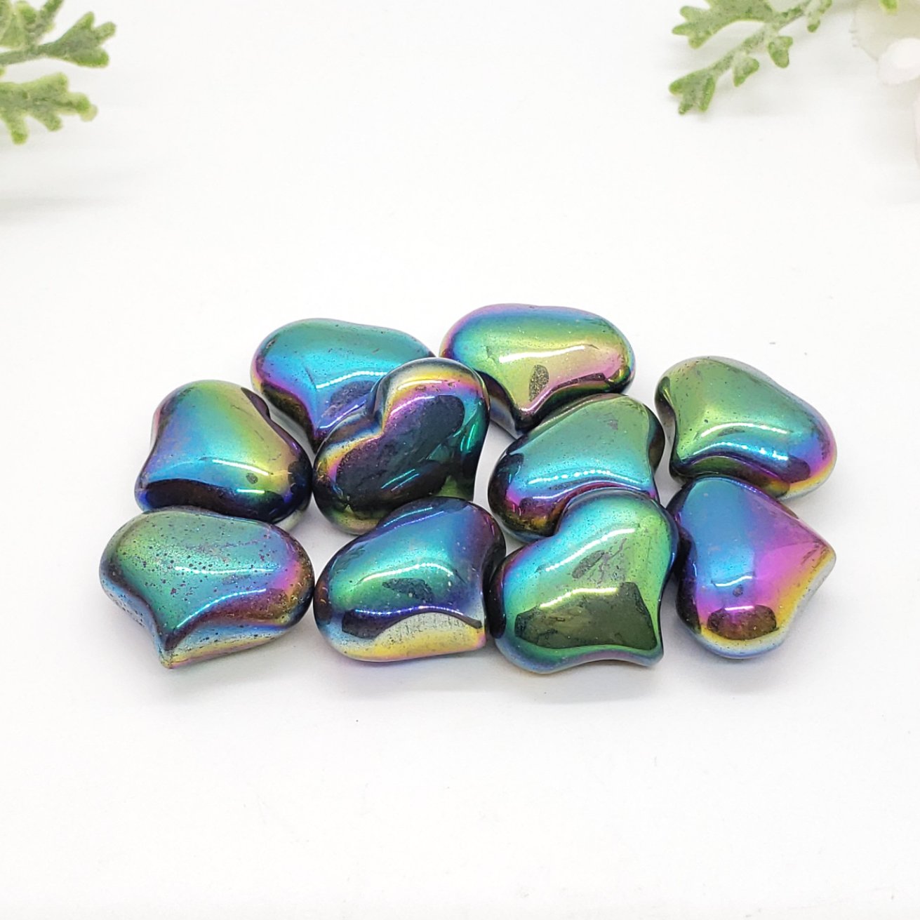 Rainbow Hematite 1" Sweet Heart - Crystal Happenings