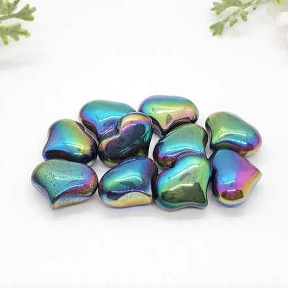Rainbow Hematite 1" Sweet Heart - Crystal Happenings