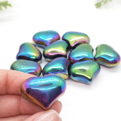 Rainbow Hematite 1" Sweet Heart - Crystal Happenings