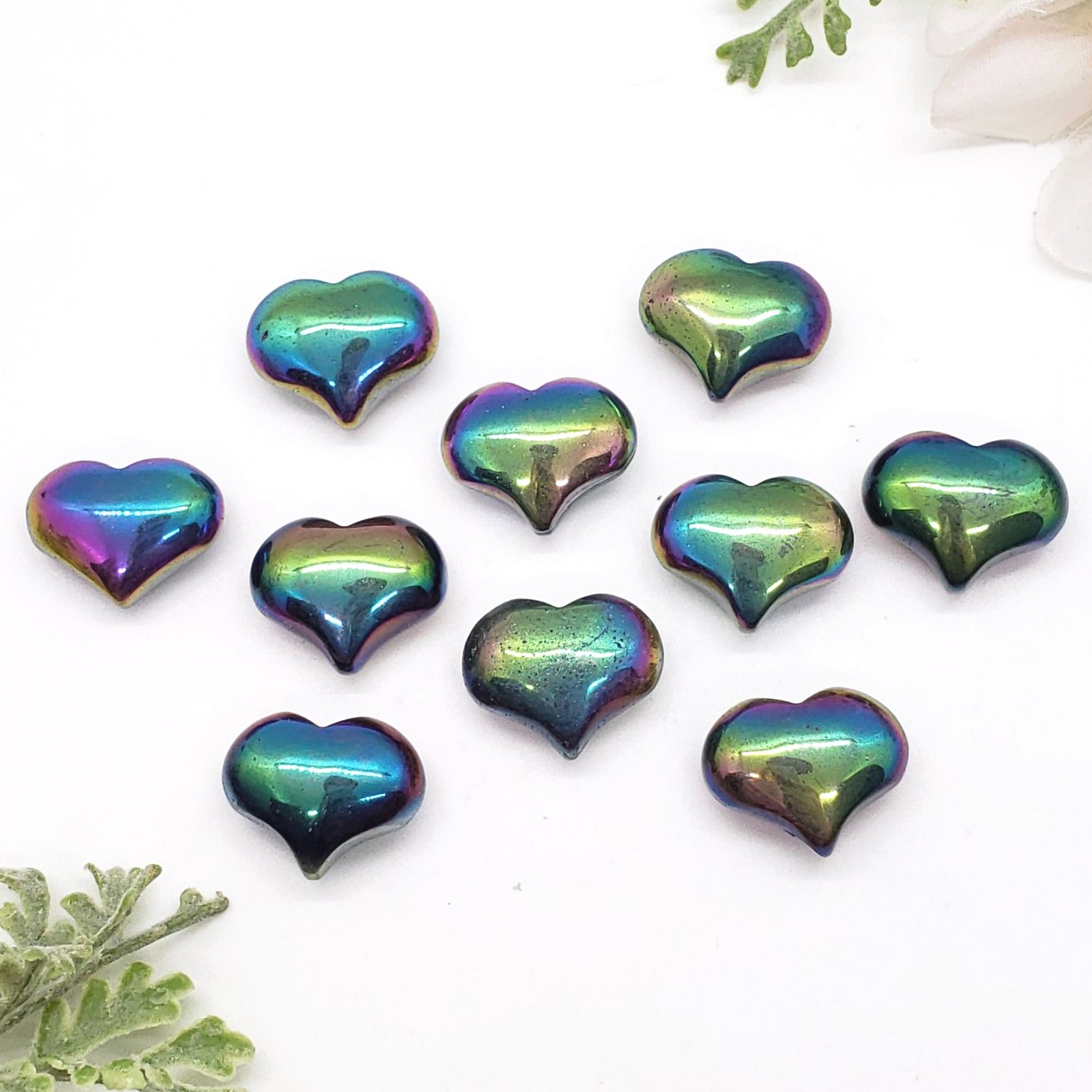 Rainbow Hematite 1" Sweet Heart - Crystal Happenings