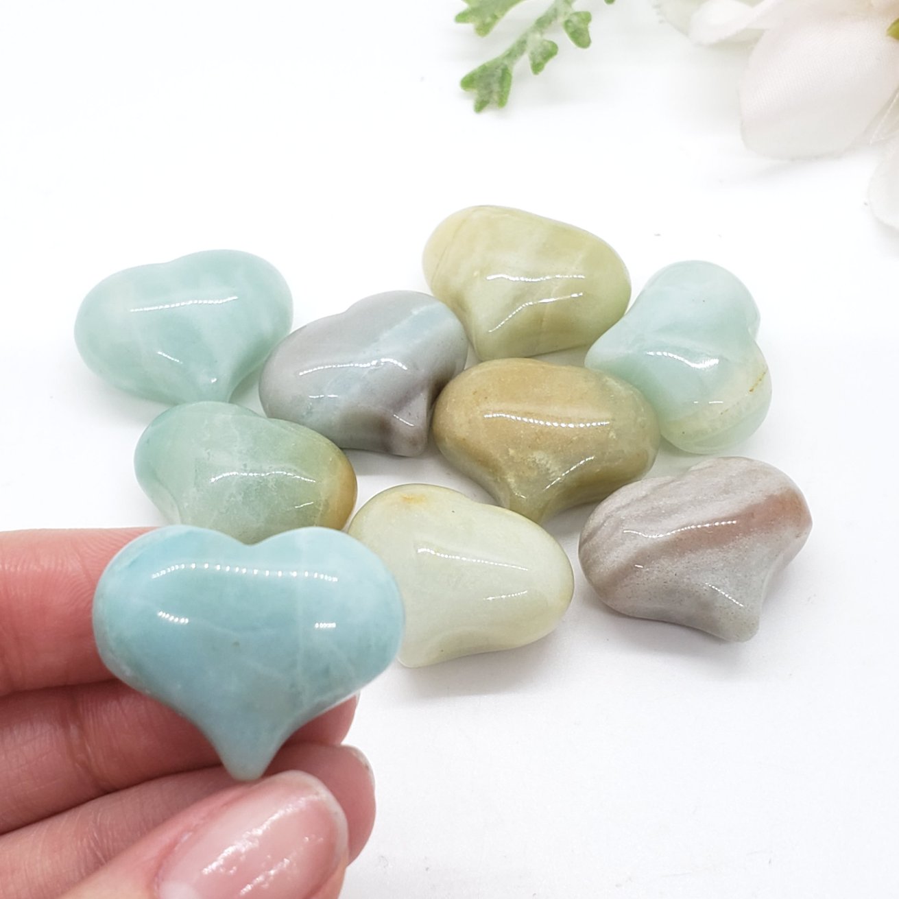 Amazonite Small Crystal Sweet Heart (25mm)
