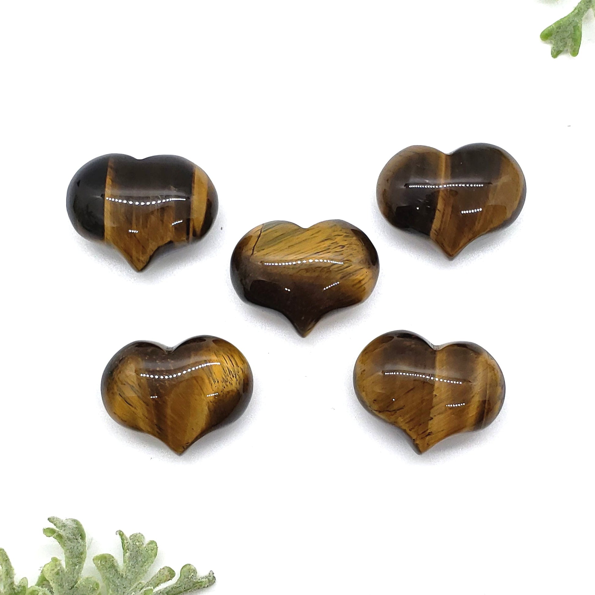 Golden Tiger Eye - 1 inch Sweet Heart (25mm) - Crystal Happenings