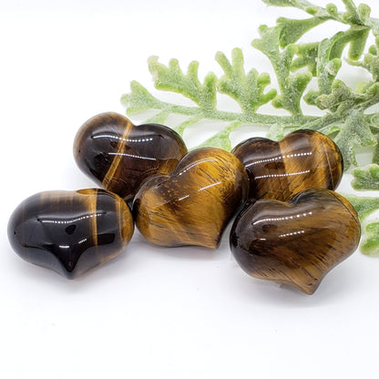 Golden Tiger Eye - 1 inch Sweet Heart (25mm) - Crystal Happenings