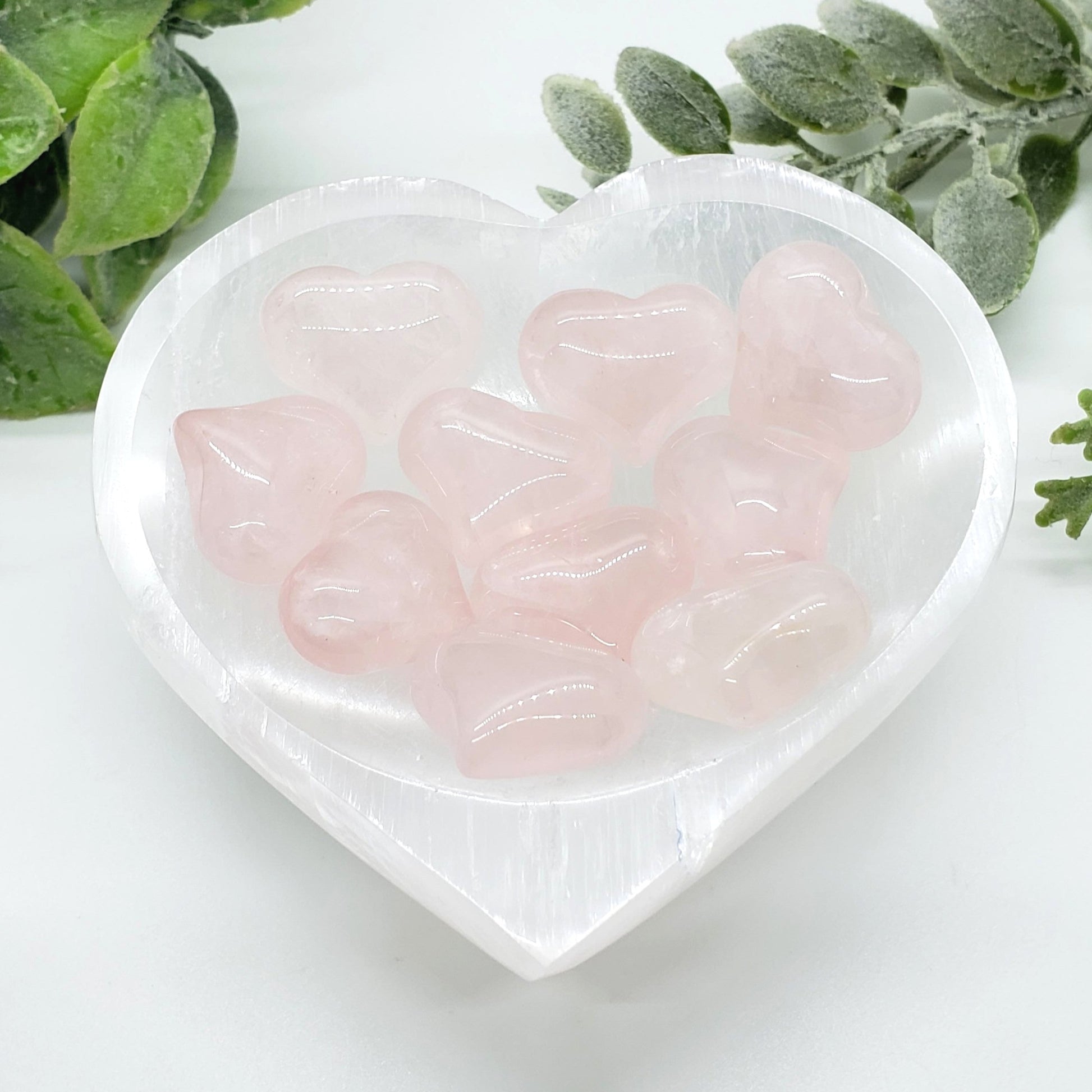 Rose Quartz - 1 inch Sweet Heart (25mm) - Crystal Happenings