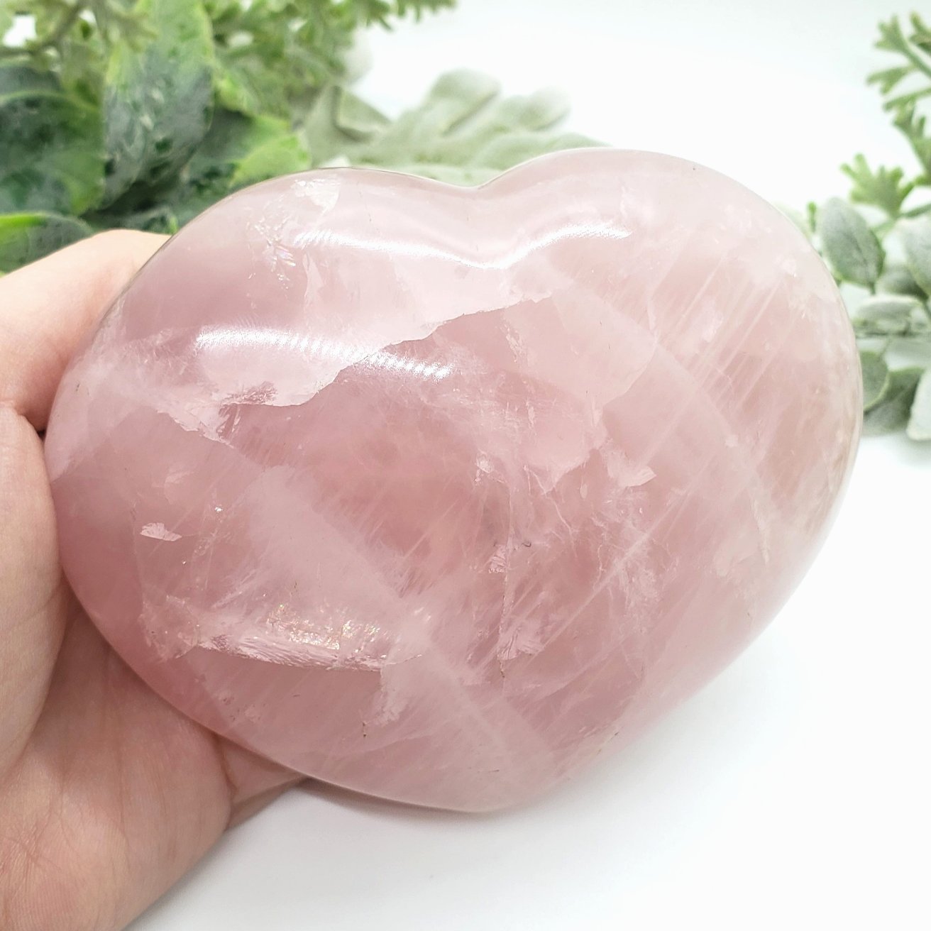 XL Rose Quartz Heart - 1.5 lbs - Crystal Happenings