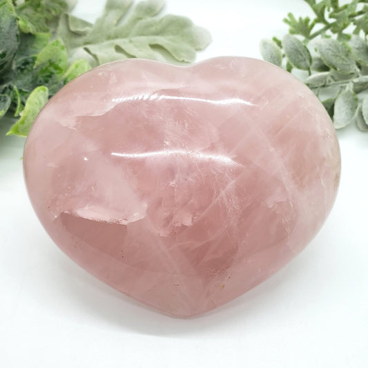 XL Rose Quartz Heart - 1.5 lbs - Crystal Happenings