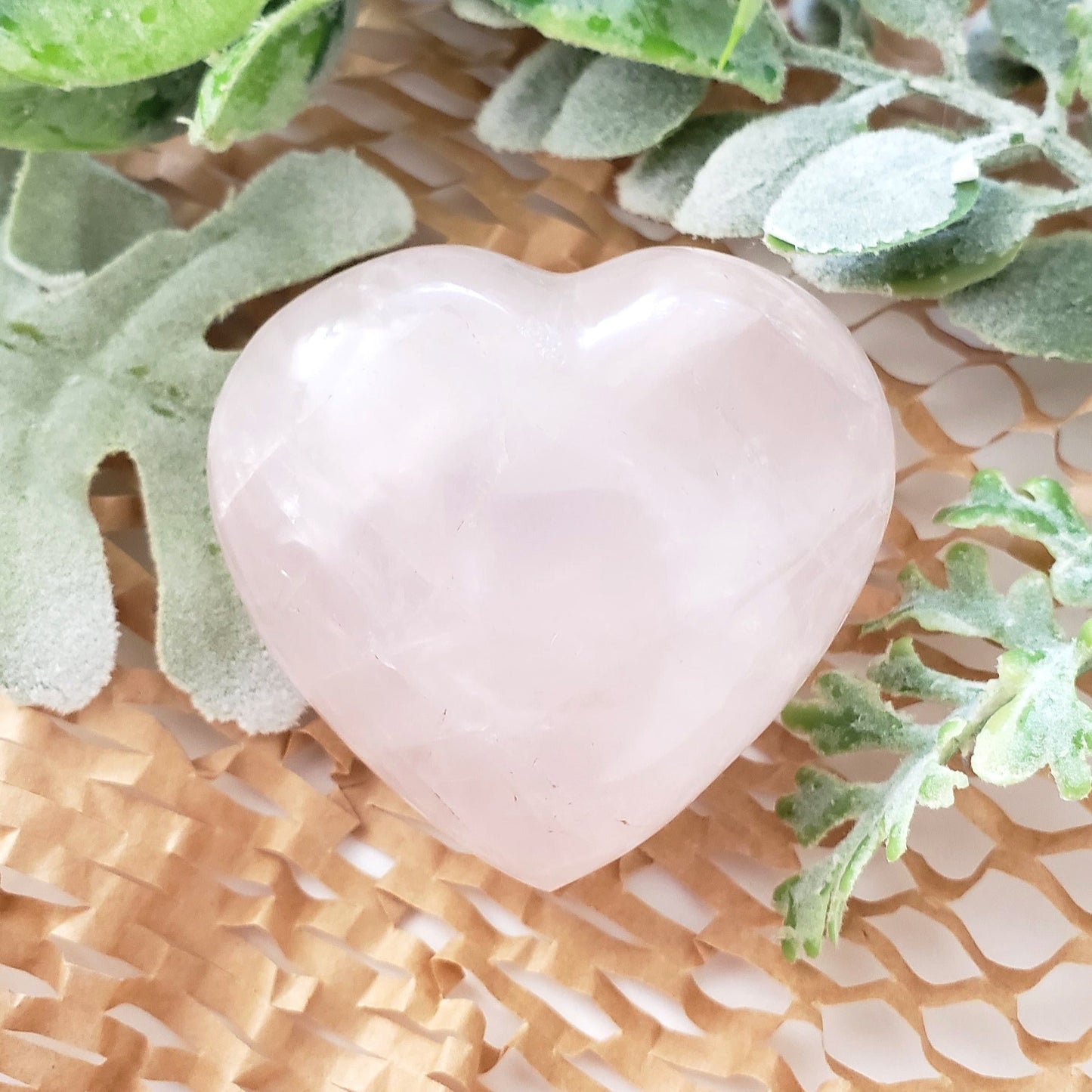 Rose Quartz Crystal Heart - 58mm