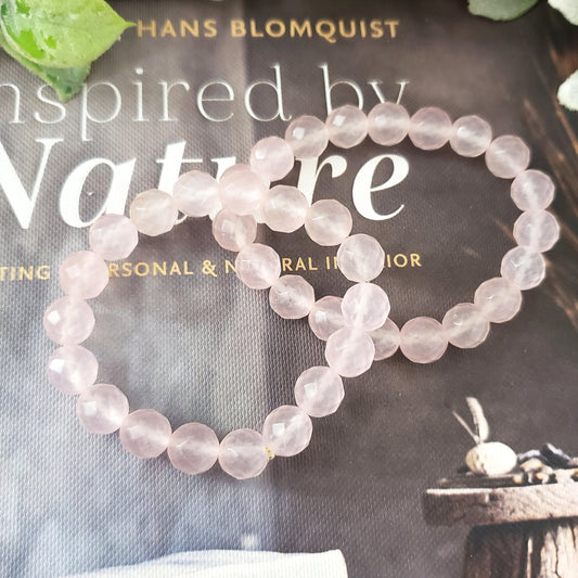 Sparkling Rose Quartz Crystal Bracelet