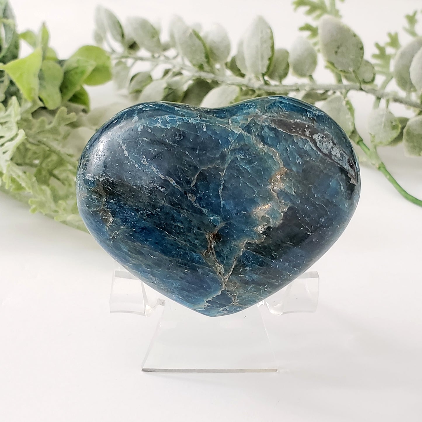 Authentic Blue Apatite Heart-Shaped Crystal - Natural Beauty