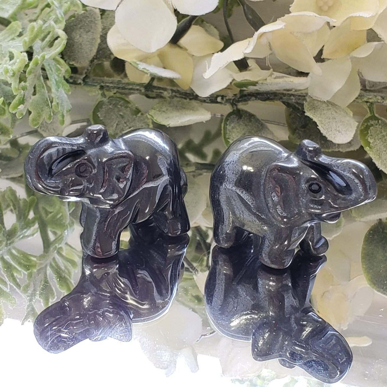 stay grounded with a hematite crystal elephant