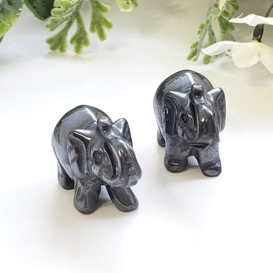 Protective Hematite Crystal Lucky Elephant