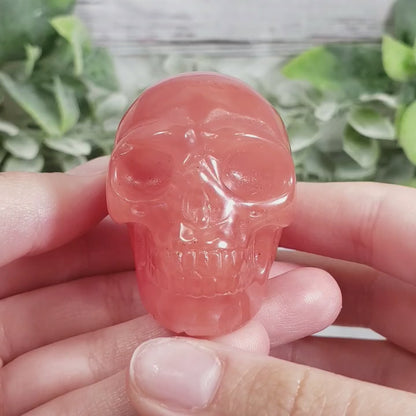 Cherry Quartz Small Skull – Good Vibes & Positive Energy