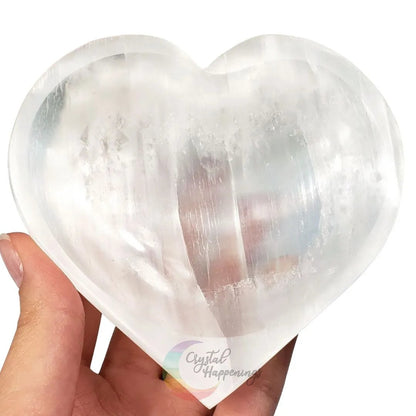 Luxurious Selenite Heart Bowl – Bright White Crystal for Clarity and Elegance