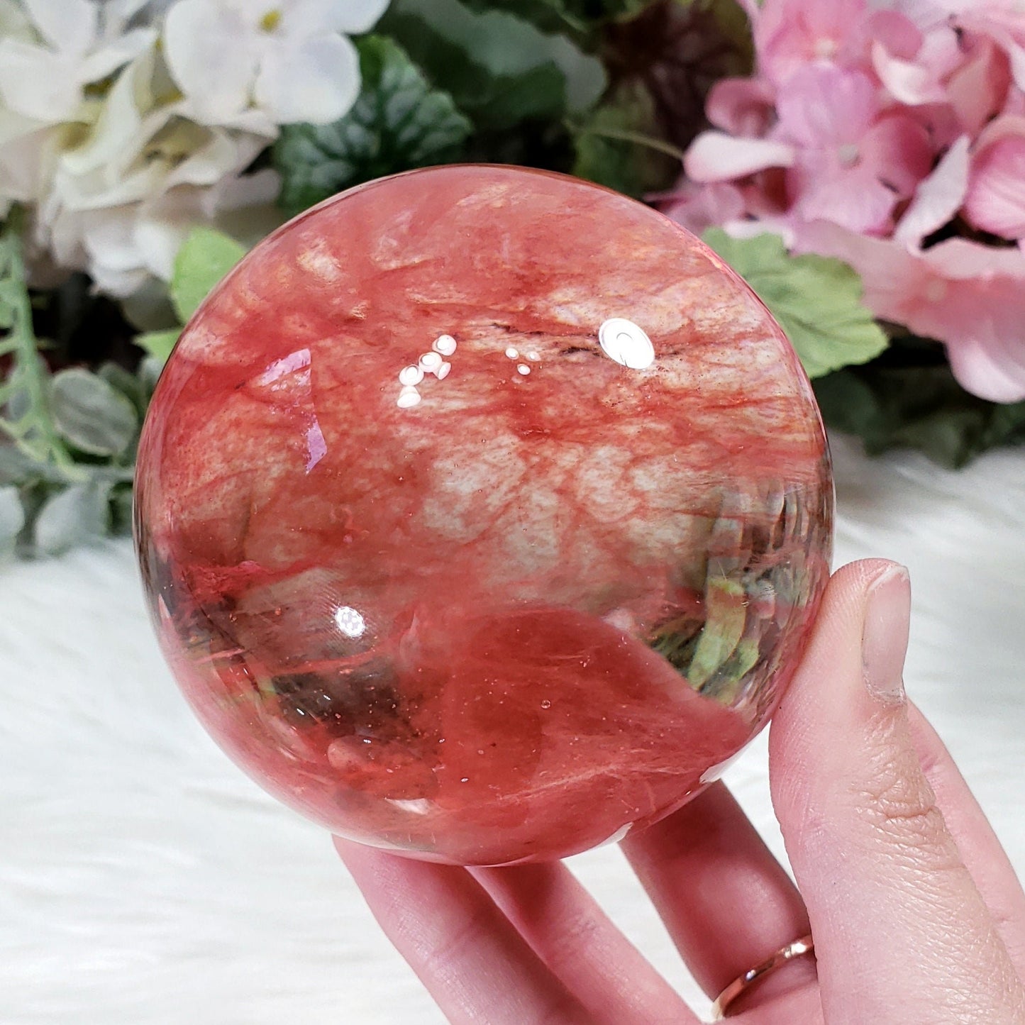 Cherry Quartz Spheres 70-80mm