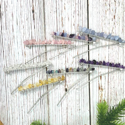Crystal Stone Long Barrettes