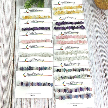 Crystal Stone Long Barrettes