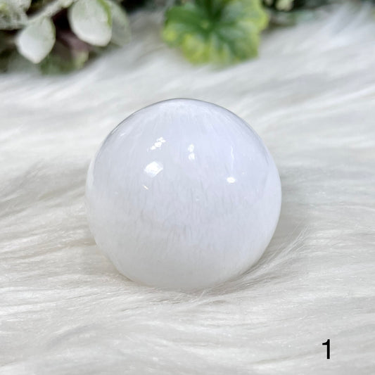 White Scolecite Sphere on white background