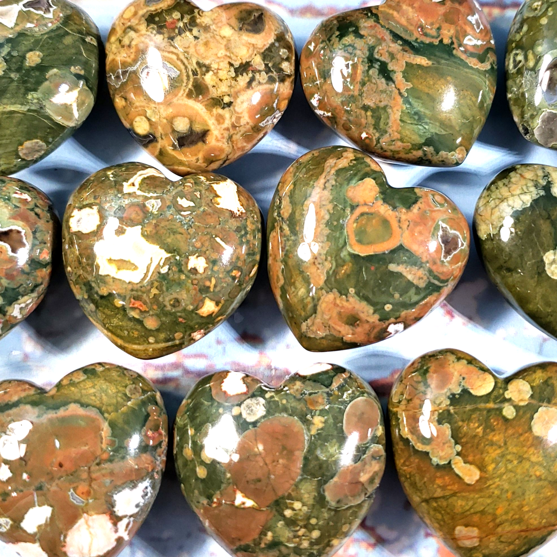 Rhyolite 45mm Puffed Heart - Crystal Happenings