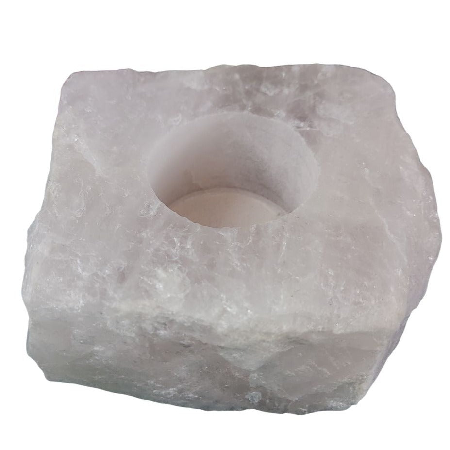 Rose Quartz Crystal Votive Candle Holder