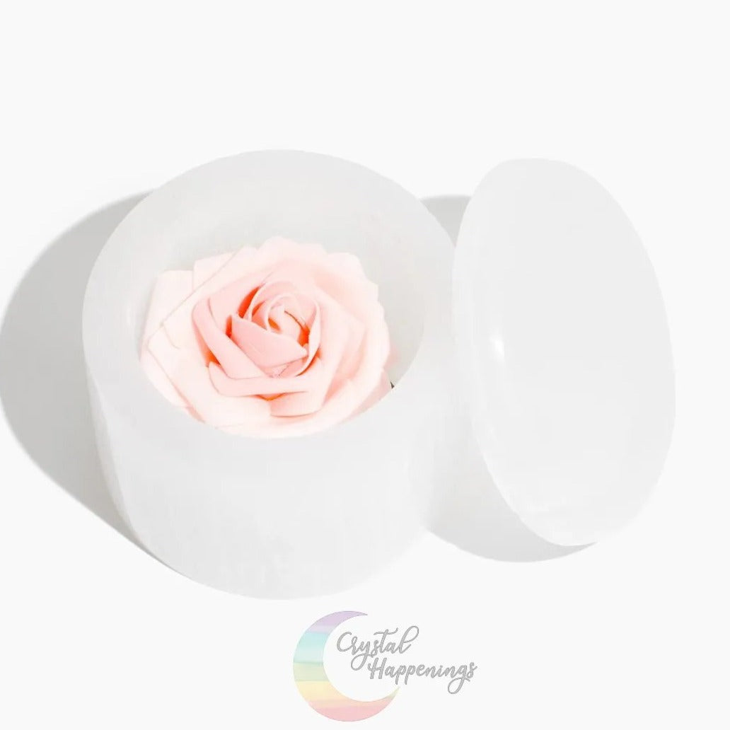 Selenite Canister Jar with Lid - Crystal Happenings