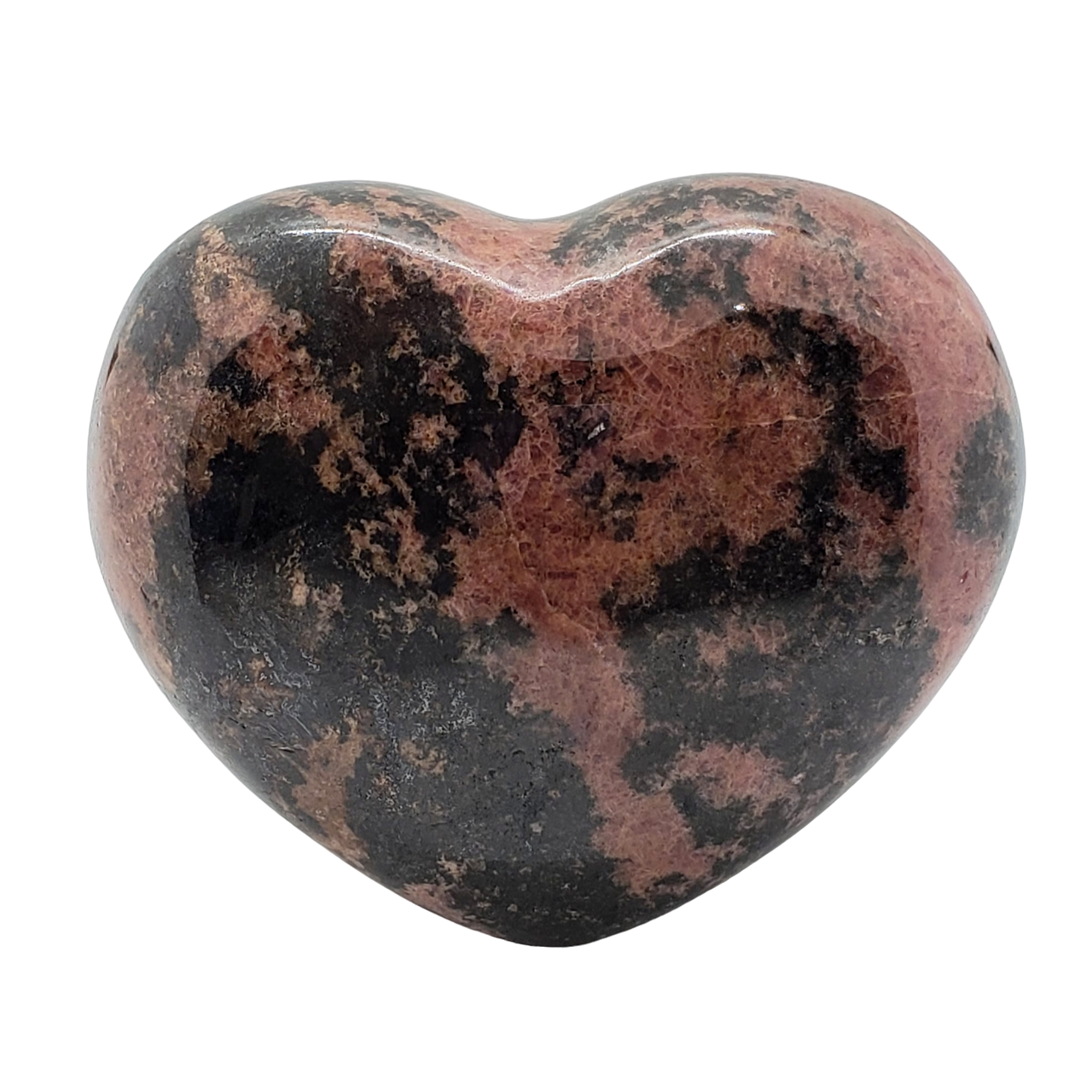 *Rhodonite Heart 85mm - Crystal Happenings