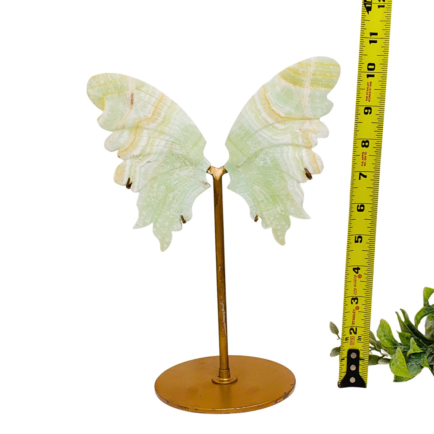 Large, Green Calcite Crystal Butterfly Wings