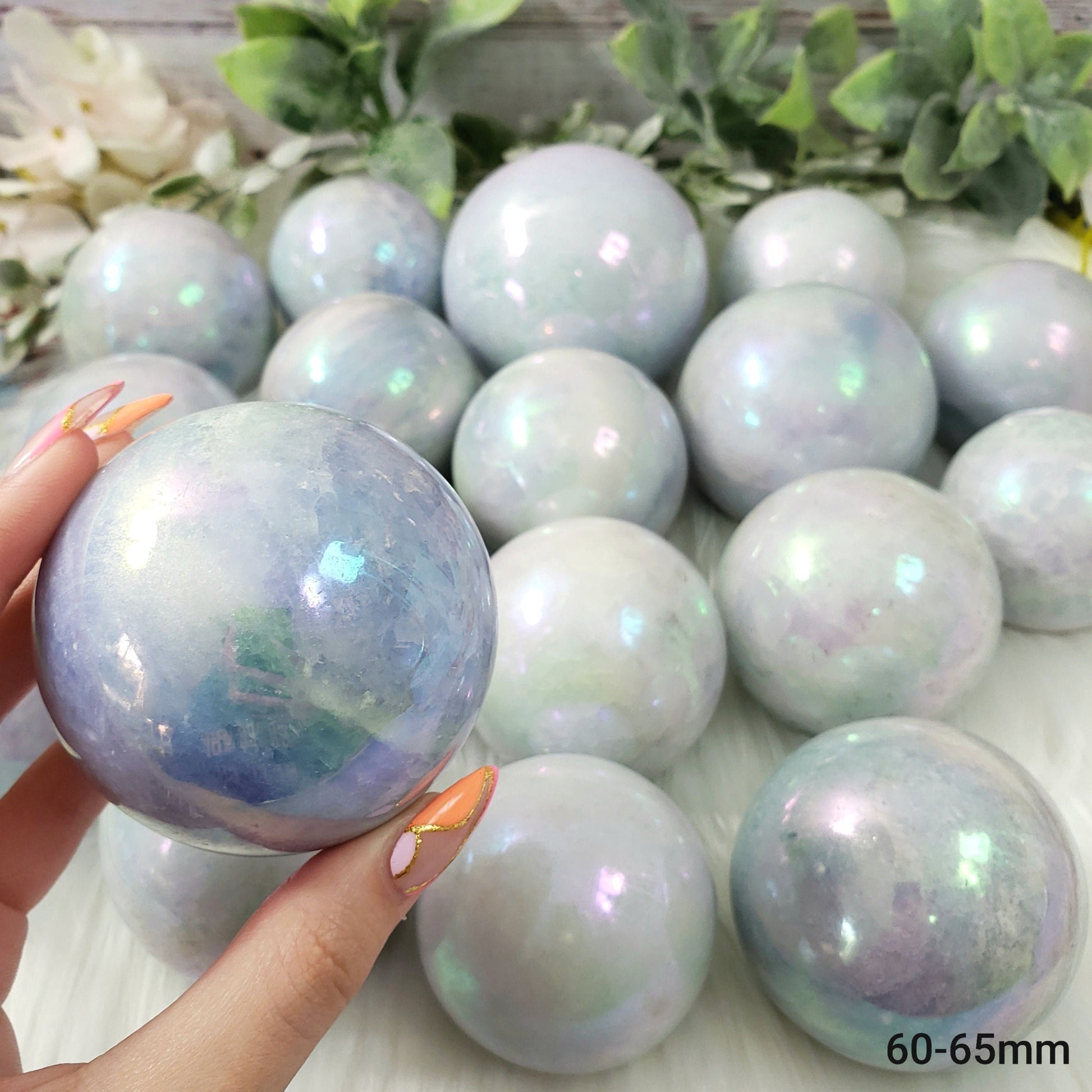 Aura Blue Calcite Spheres