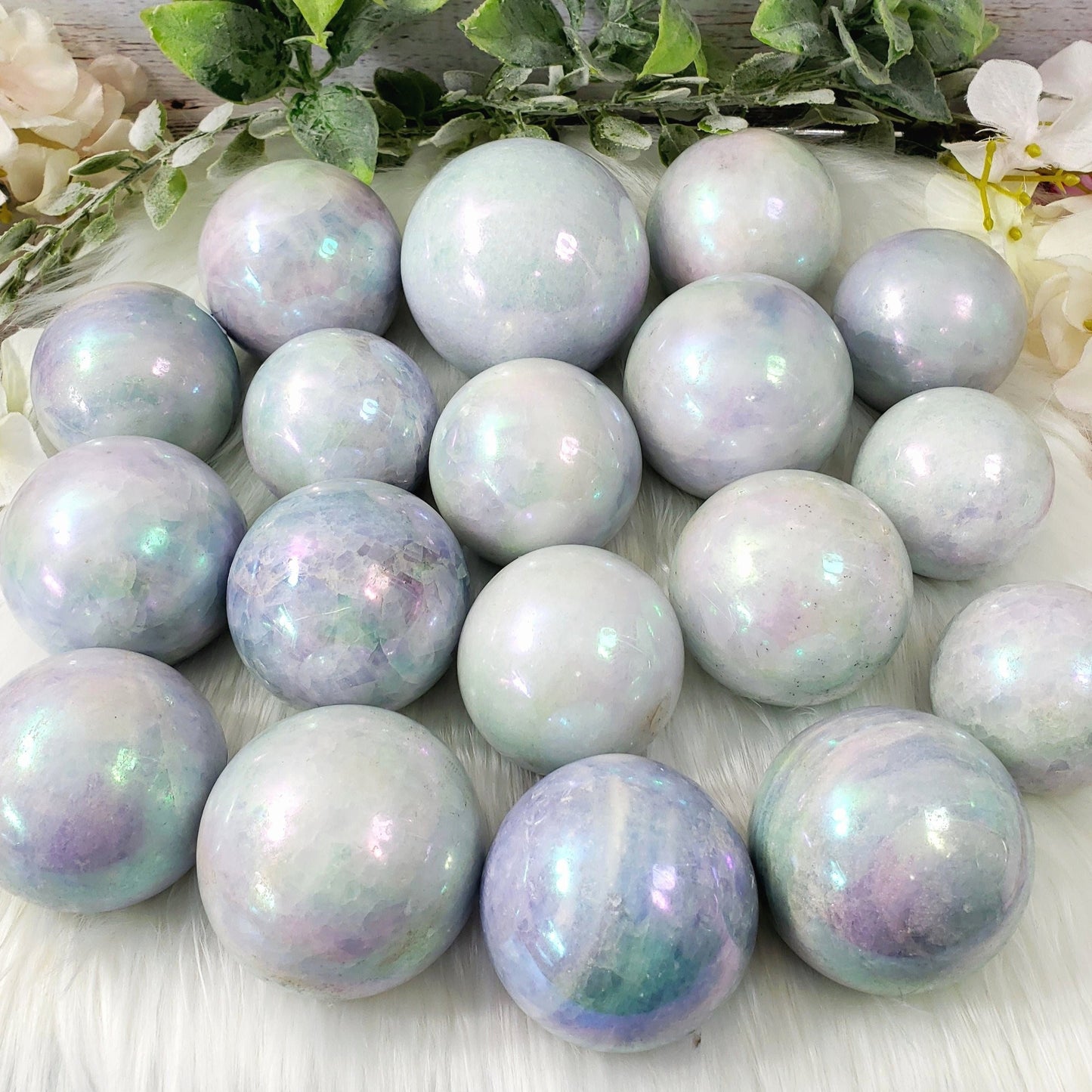 Aura Blue Calcite Spheres