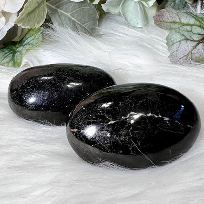 Black Tourmaline Palm Stone - Crystal Happenings