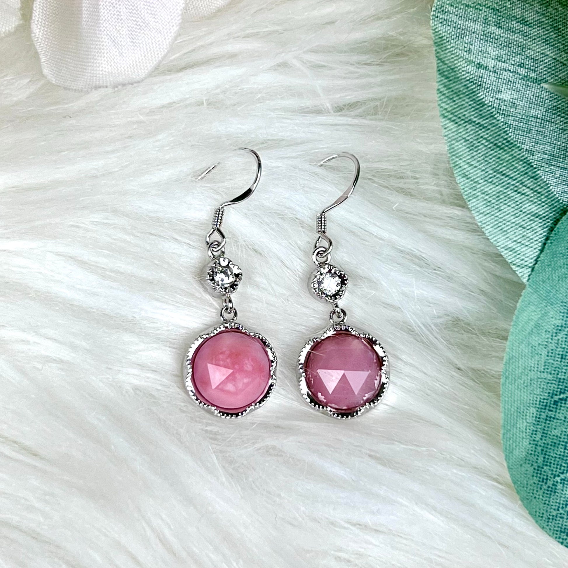 Pink Opal Crystal Earring - Crystal Happenings