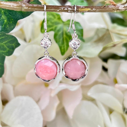Pink Opal Crystal Earring - Crystal Happenings