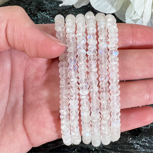 Moonstone Sparkly Bracelet with Clasp - Crystal Happenings