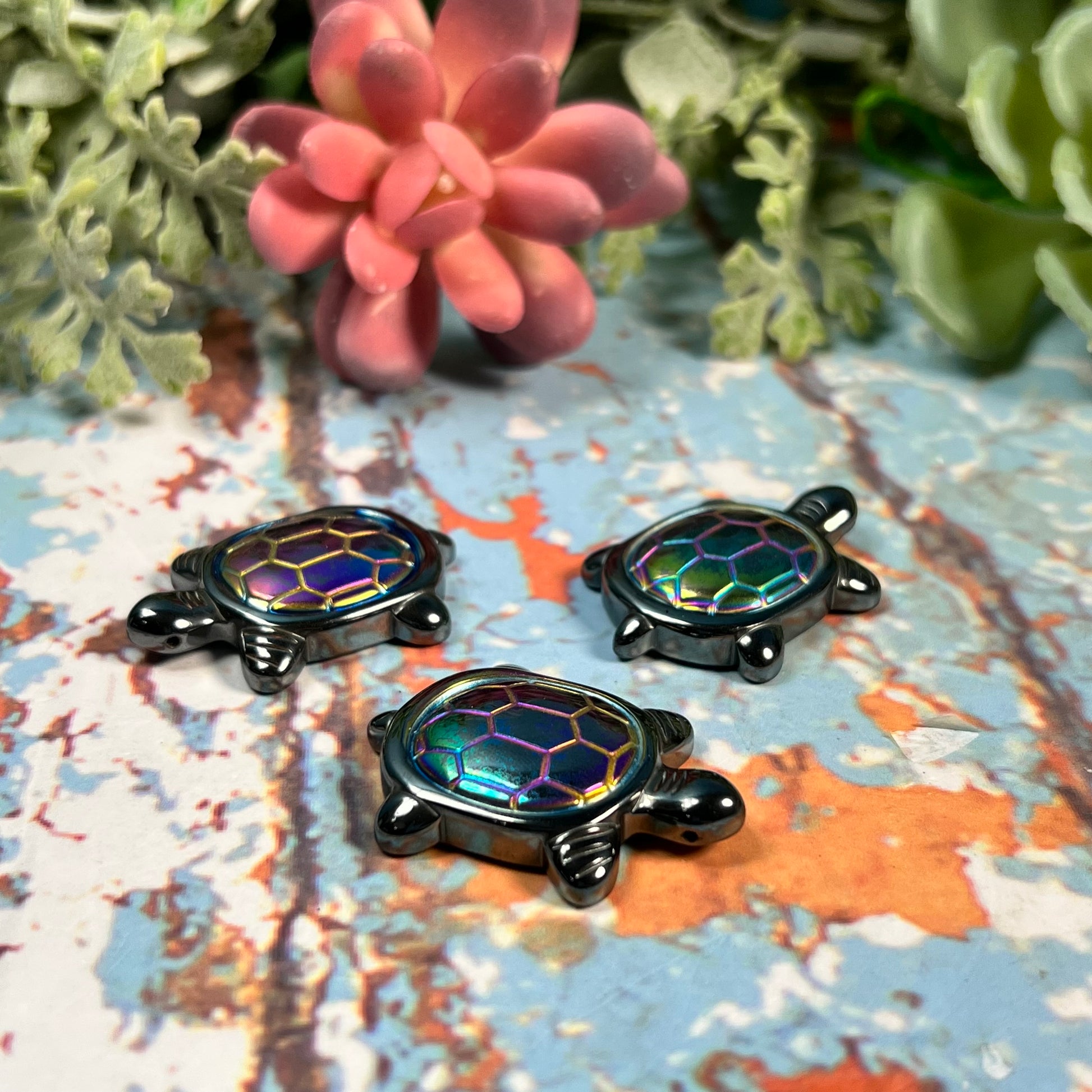 Hematite Mini Turtle - Crystal Happenings