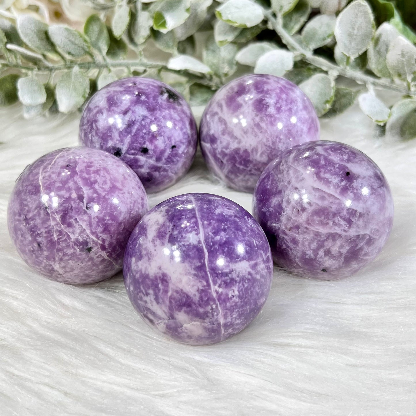 Lepidolite Sphere 50mm - Crystal Happenings