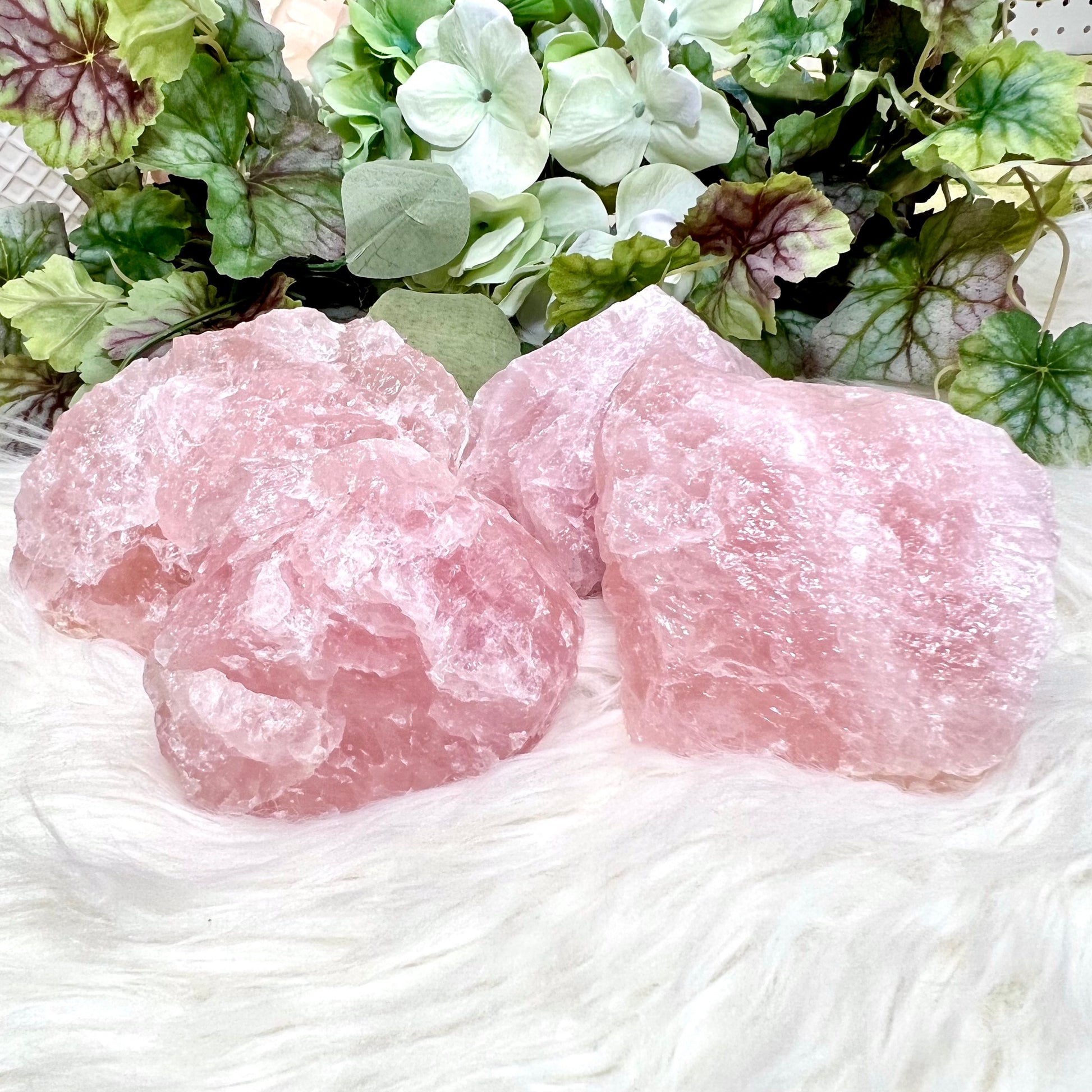 Large Natural Rose Quartz Stone - Crystal Happenings